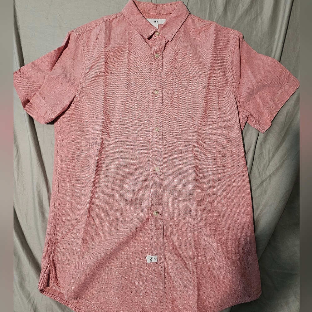 Bp. Brand Pink Dry Linen Small Button Up Shirt
